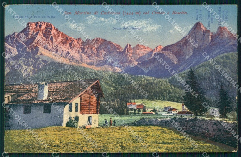 Trento Siror San Martino di Castrozza Cimon e Rosetta cartolina QZ9698 – fronte