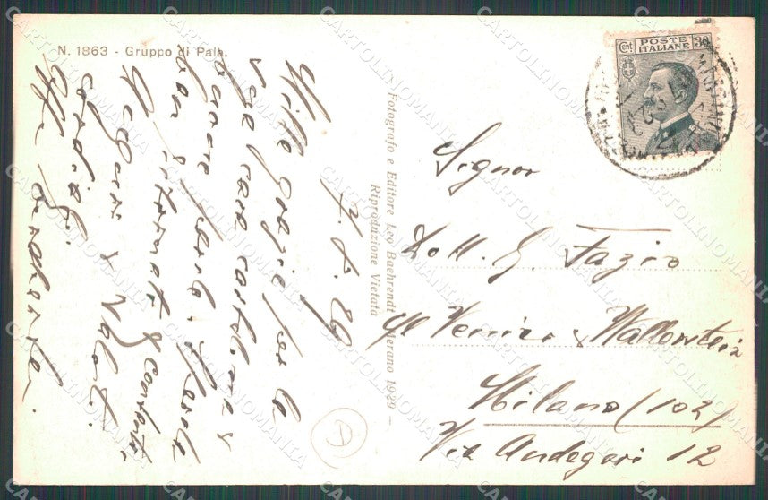 Trento Siror San Martino di Castrozza cartolina QZ9699 – retro
