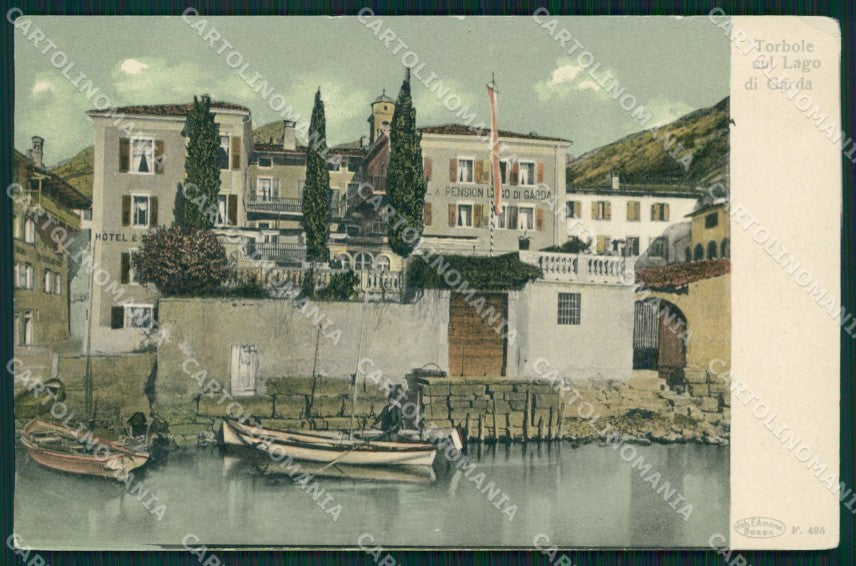 Trento Torbole Lago di Garda Barche PIEGA cartolina QZ9720 – fronte