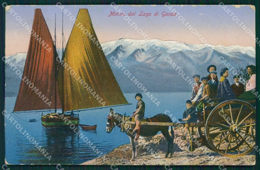 Trento Torbole Lago di Garda Carretto Barca ABRASA cartolina QZ9731 – fronte