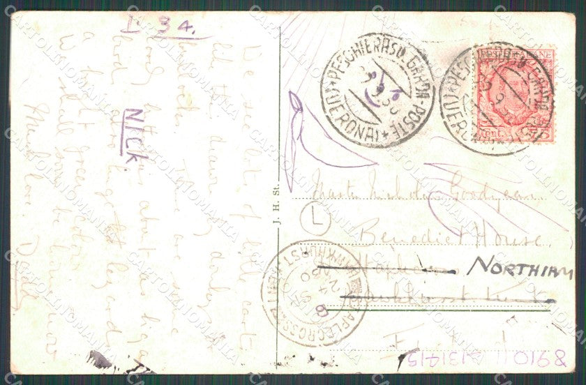 Trento Torbole Lago di Garda Carretto Barca ABRASA cartolina QZ9731 – retro