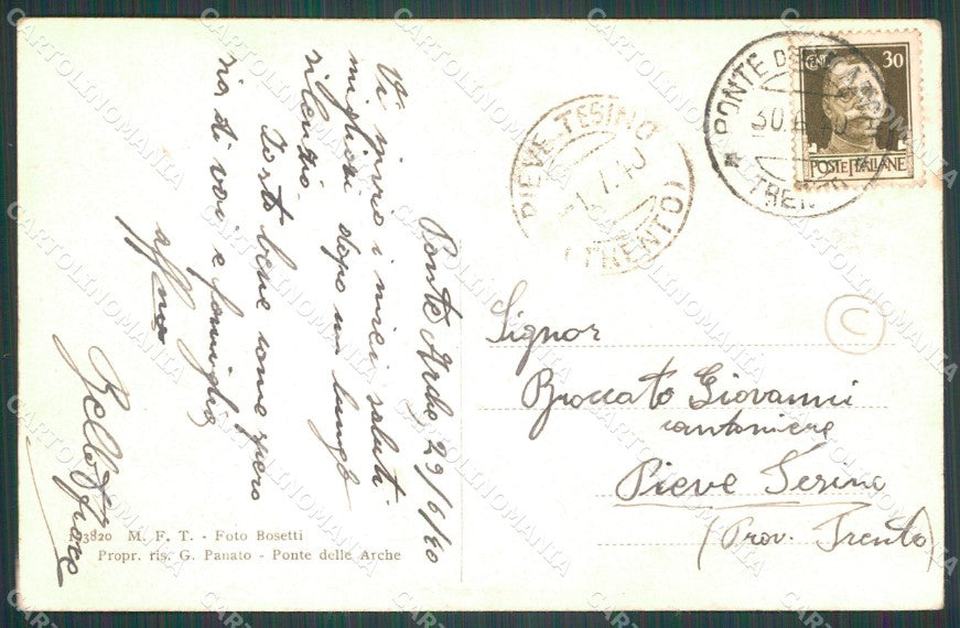 Trento Comano Terme cartolina QZ9788 – retro