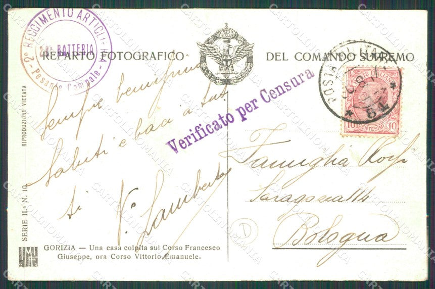 Gorizia Città Rovine Guerra cartolina QZ9824 – retro
