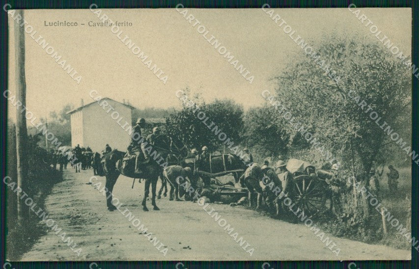 Gorizia Lucinico Militari PIEGHINA cartolina QZ9838 – fronte