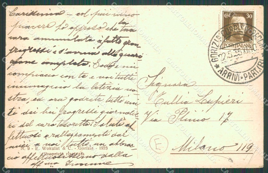 Gorizia Città PIEGHINE cartolina QZ9839 – retro