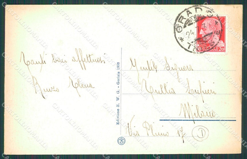 Gorizia Grado Battello Trieste cartolina QZ9916 – retro