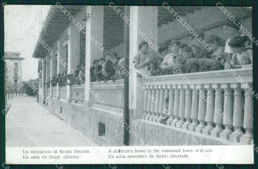 Gorizia Grado Asilo cartolina QZ9920 – fronte