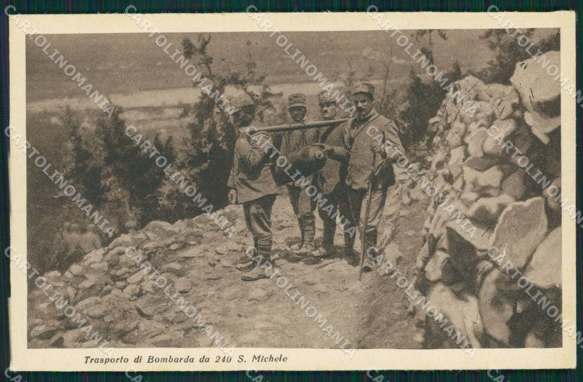 Gorizia Sagrado Monte San Michele Militari WWI cartolina QZ9938 – fronte