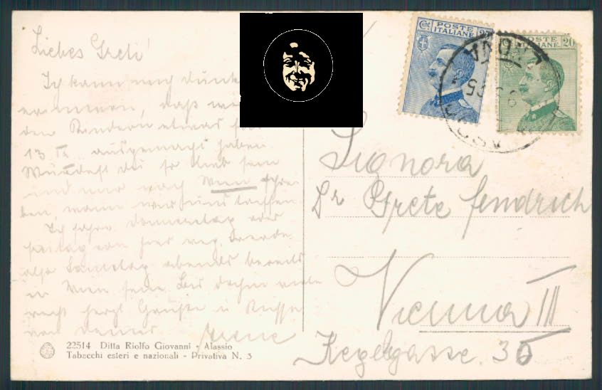 Savona Alassio cartolina RB0189 – retro