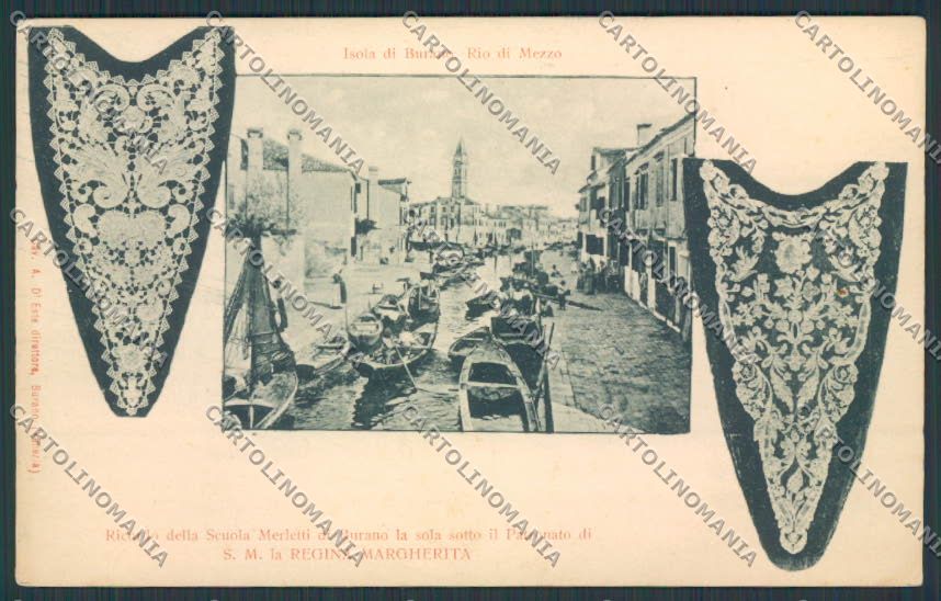 Venezia Burano Merletti cartolina RB0427 – fronte