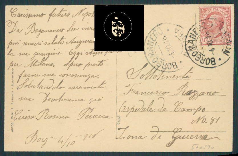 Novara Borgomanero cartolina RB0729 – retro