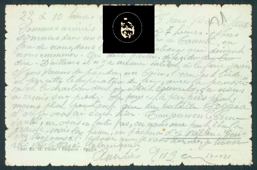 Foggia cartolina RB0889 – retro
