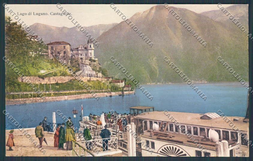 Svizzera Castagnola Battello cartolina RB1541 – fronte