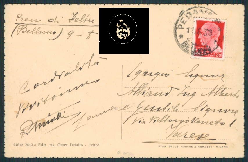 Belluno Feltre cartolina RB1673 – retro