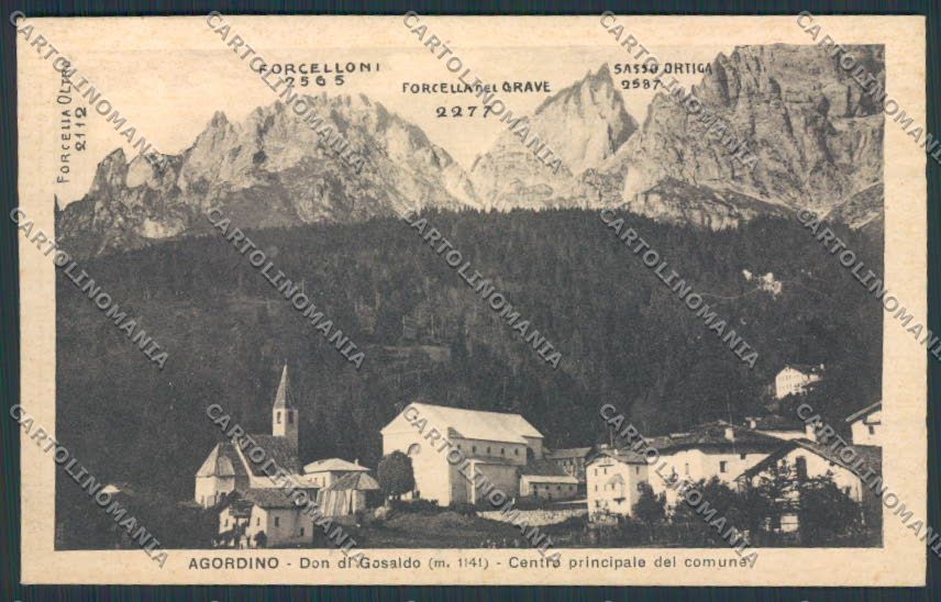 Belluno Agordino cartolina RB1739 – fronte