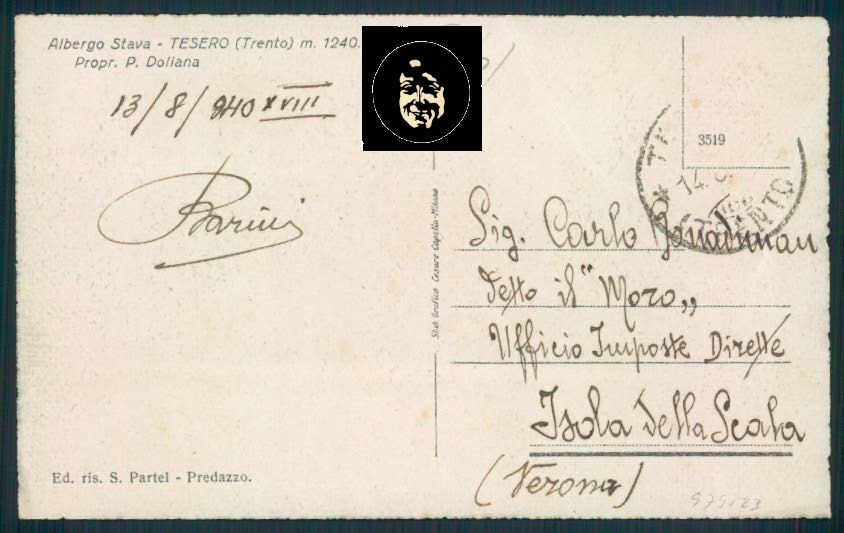 Trento Tesero PIEGHE cartolina RB1853 – retro