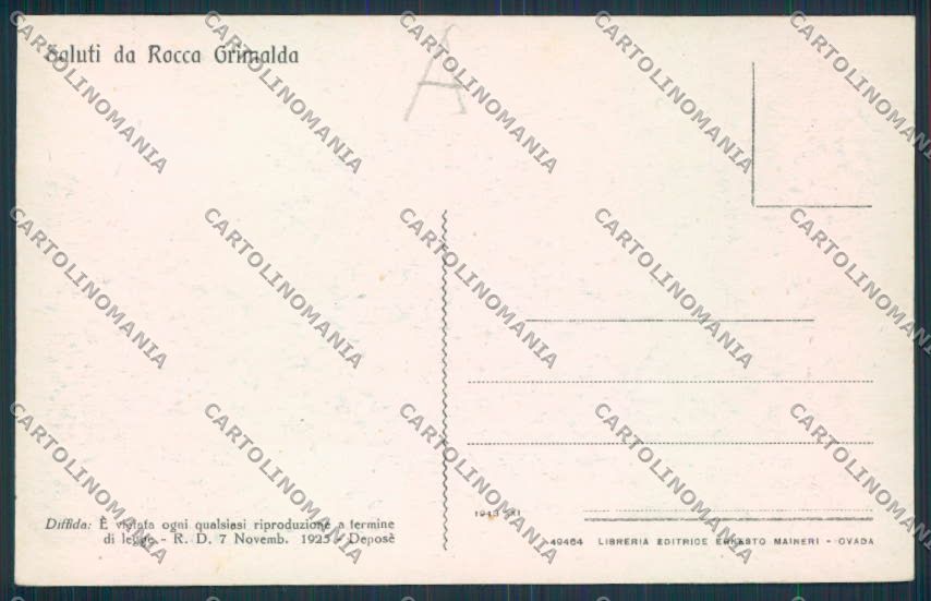 Alessandria Rocca Grimalda cartolina RB2259 – retro