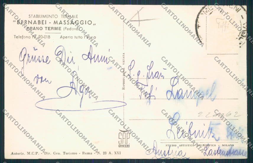 Padova Abano Terme cartolina RB2301 – retro