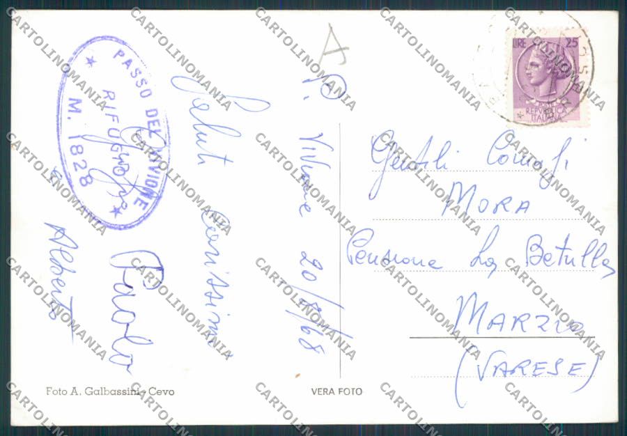 Bergamo Passo del Vivione Foto FG cartolina RB2365 – retro