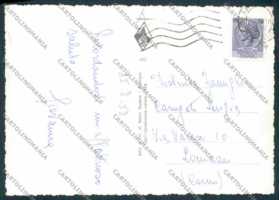 Trento Primiero Foto FG cartolina RB2371 – retro