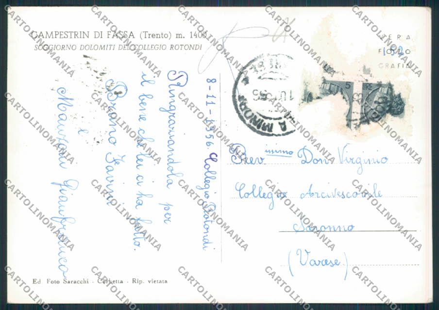 Trento Campestrin di Fassa Foto FG cartolina RB2376 – retro