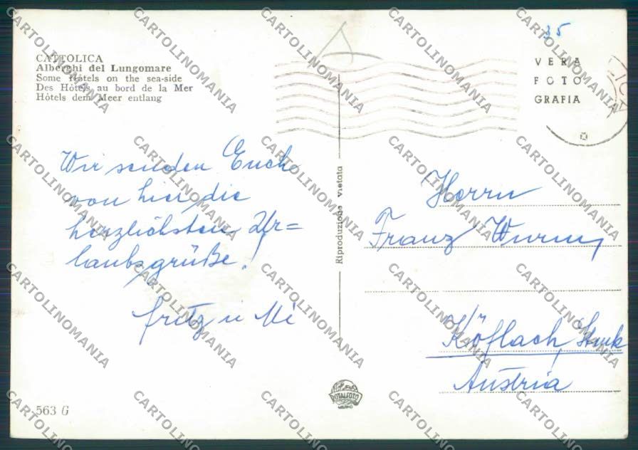 Rimini Cattolica Foto FG cartolina RB2398 – retro