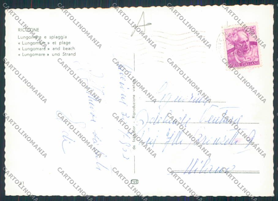 Rimini Riccione Foto FG cartolina RB2414 – retro