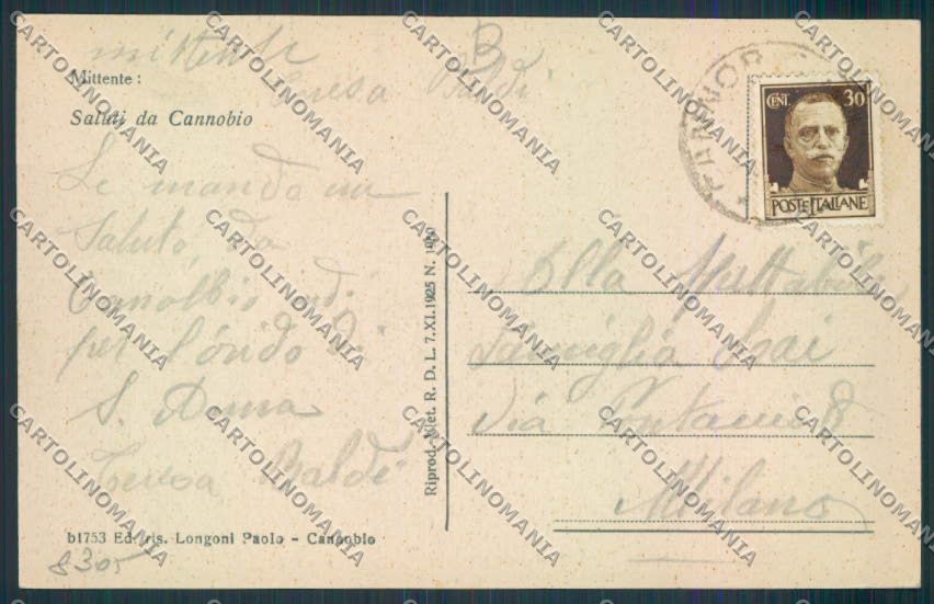 Verbania Cannobio cartolina RB2528 – retro