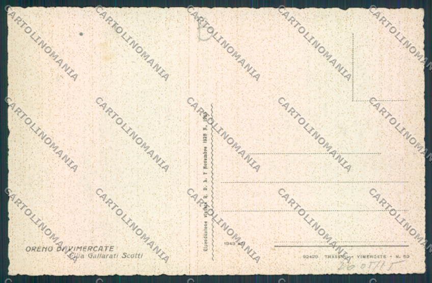 Milano Monza Oreno di Vimercate cartolina RB2540 – retro