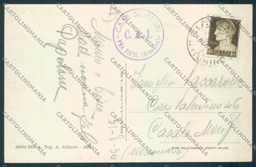 Torino Giaveno cartolina RB2551 – retro