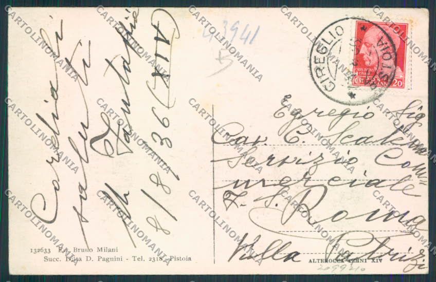 Pistoia Cireglio cartolina RB2609 – retro