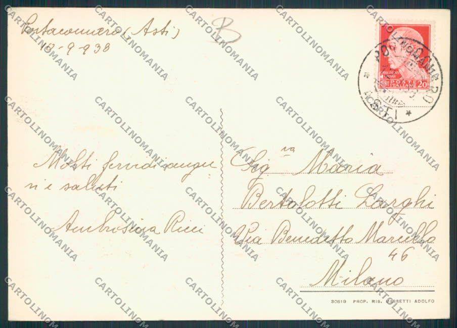 Asti Portacomaro FG cartolina RB2801 – retro