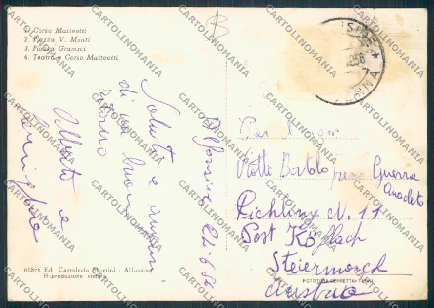 Ravenna Alfonsine FG cartolina RB2815 – retro