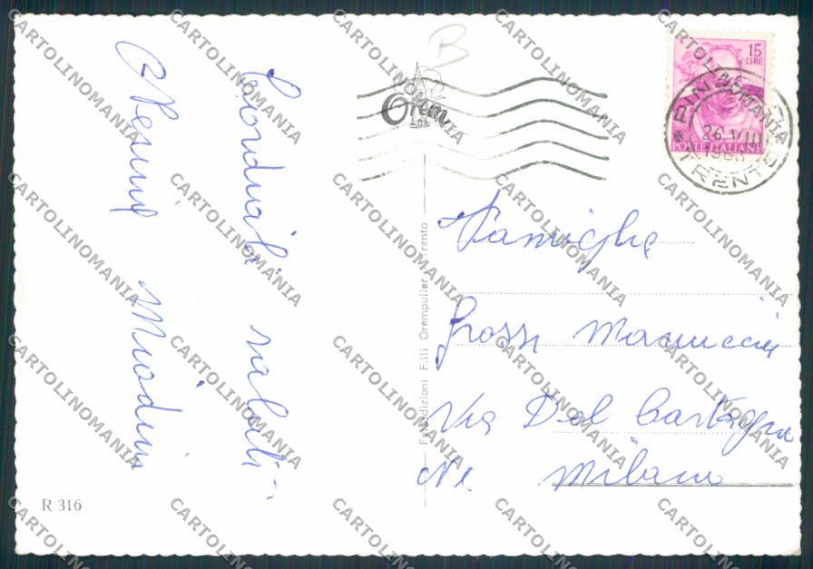 Trento Pinzolo Foto FG cartolina RB2825 – retro