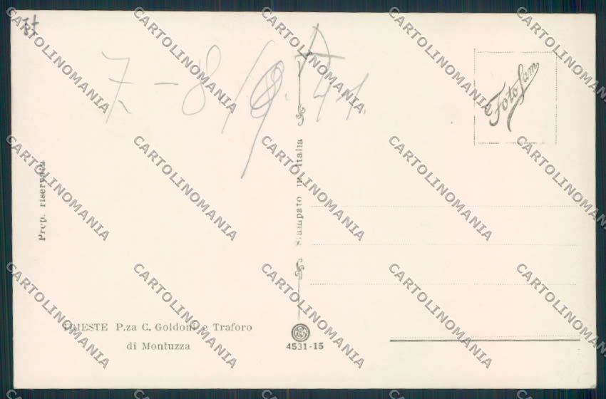 Trieste Mercato Foto cartolina RB3013 – retro