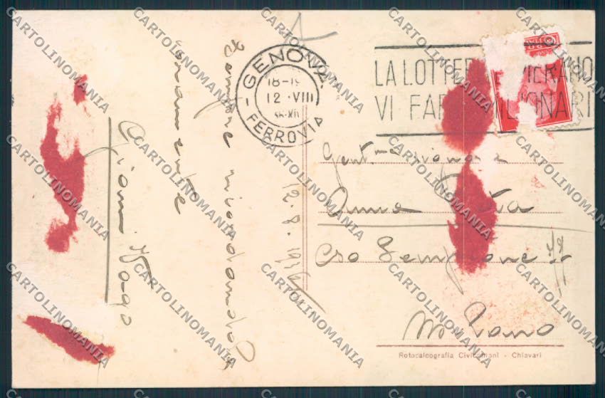 Genova Chivari COLLA cartolina RB3334 – retro
