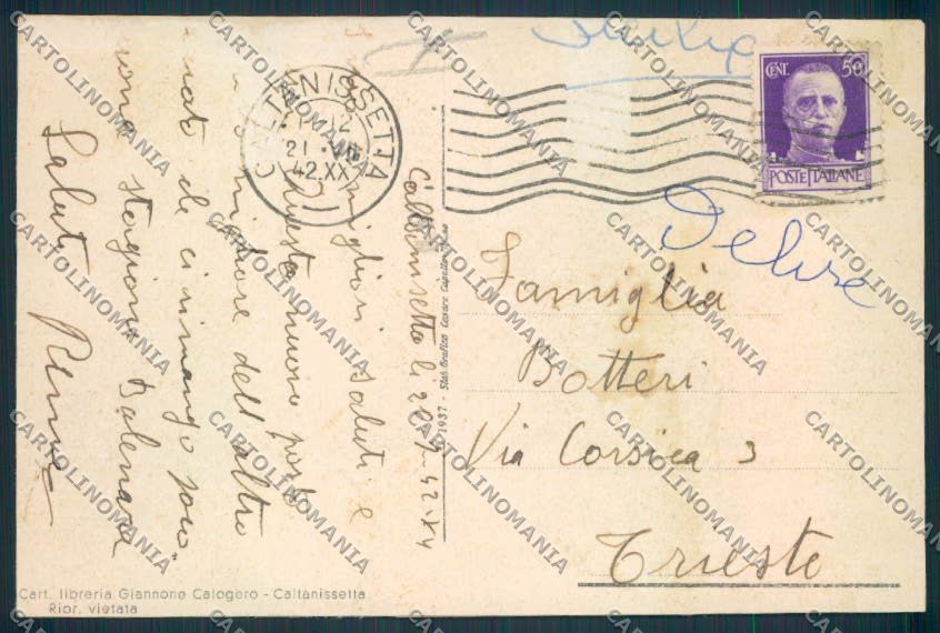 Caltanissetta ABRASA cartolina RB3462 – retro