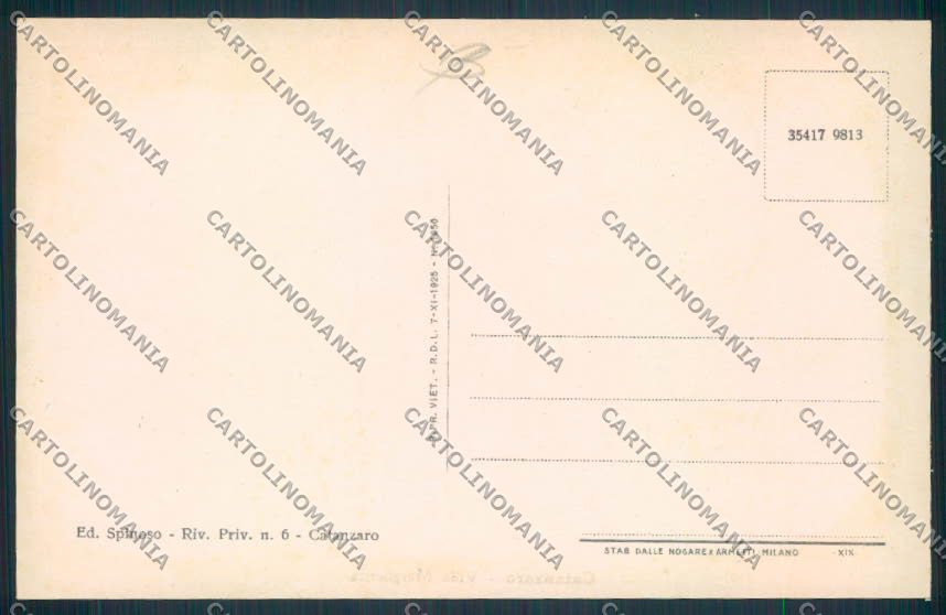 Catanzaro cartolina RB3463 – retro