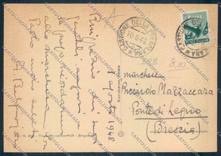 Bergamo Bratto Dorga FG cartolina RB3554 – retro