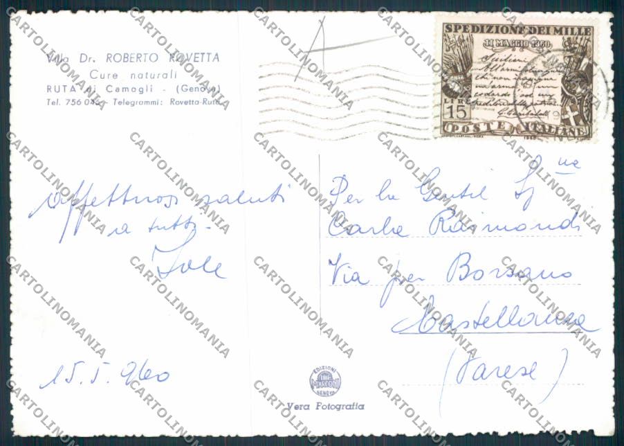 Genova Ruta Camogli Foto FG cartolina RB3586 – retro