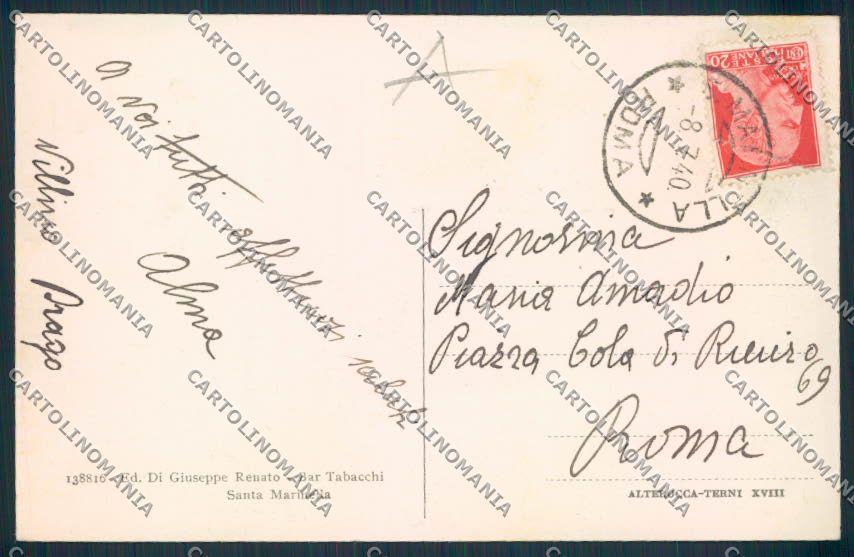 Roma Santa Marinella cartolina RB3651 – retro