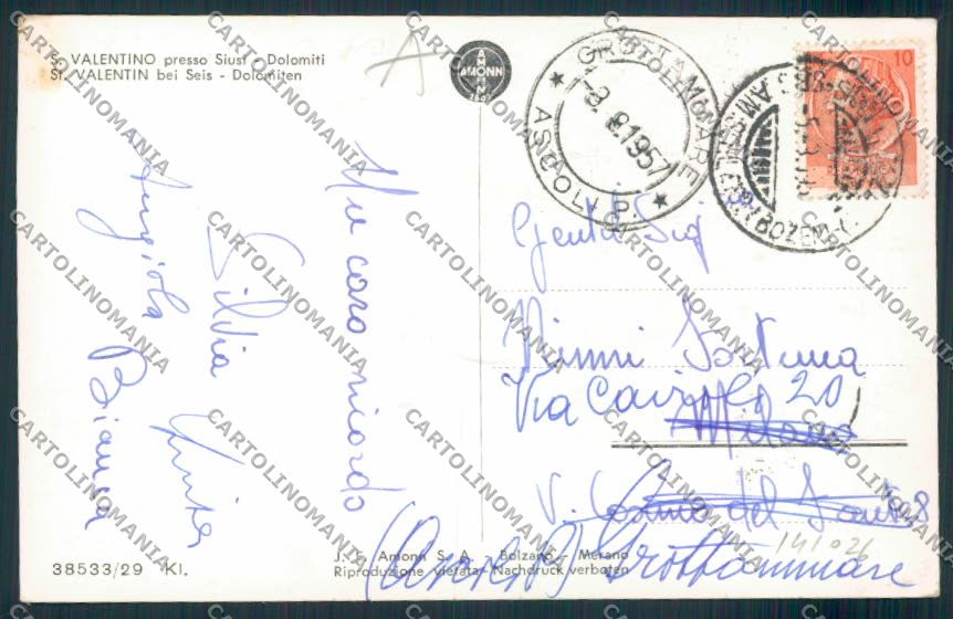 Bolzano San Valentino Siusi Foto cartolina RB3748 – retro