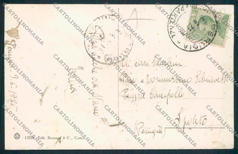 Perugia Garibaldi ABRASA cartolina RB3754 – retro