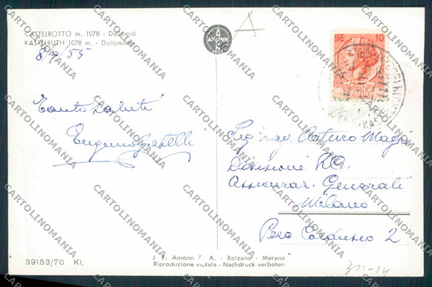 Bolzano Castelrotto Foto cartolina RB3773 – retro