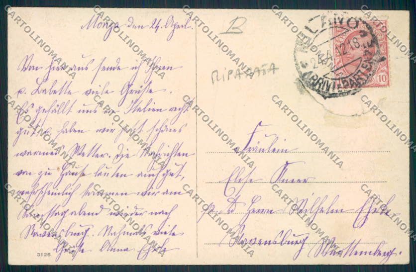 Milano Monza STRAPPO RIPARATO cartolina RB3840 – retro