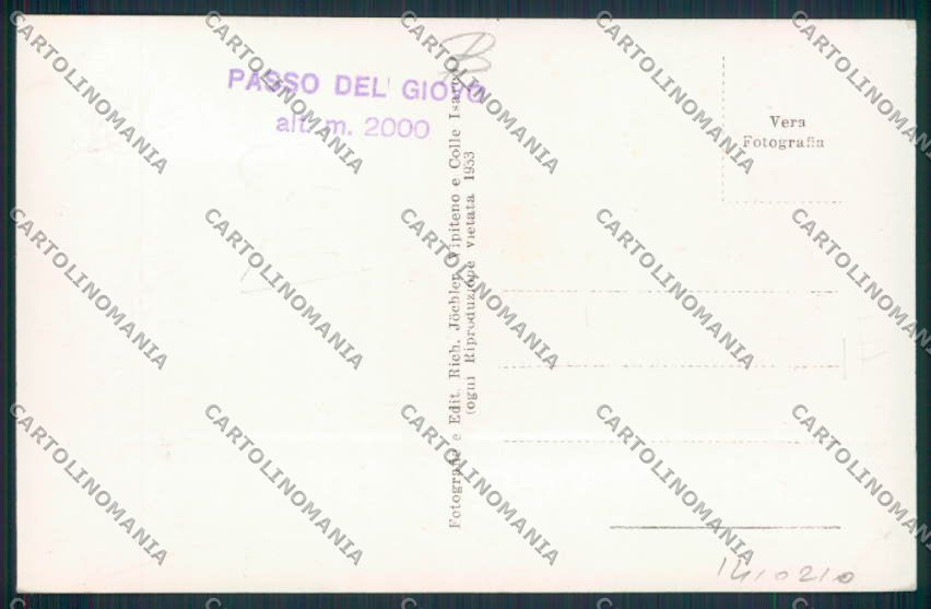 Bolzano Passo Giovo Foto cartolina RB3873 – retro
