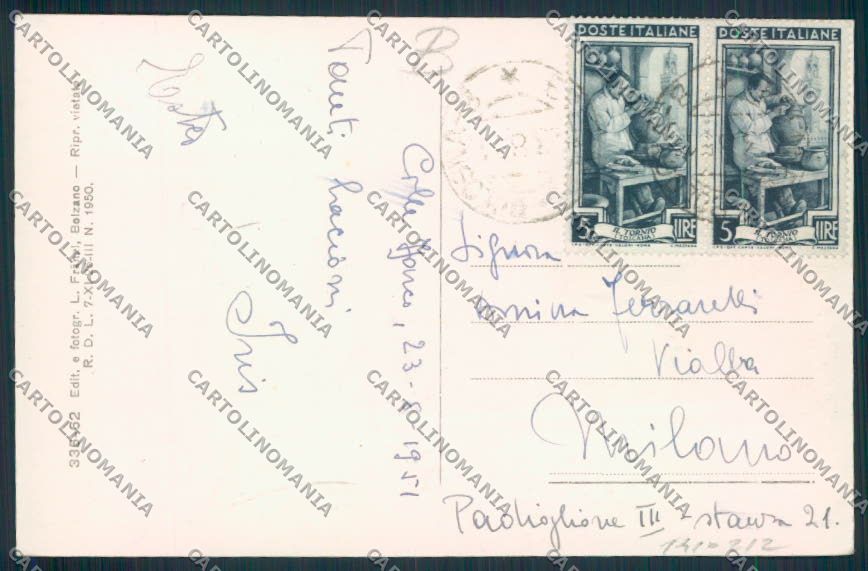 Bolzano Colle Isarco cartolina RB3876 – retro