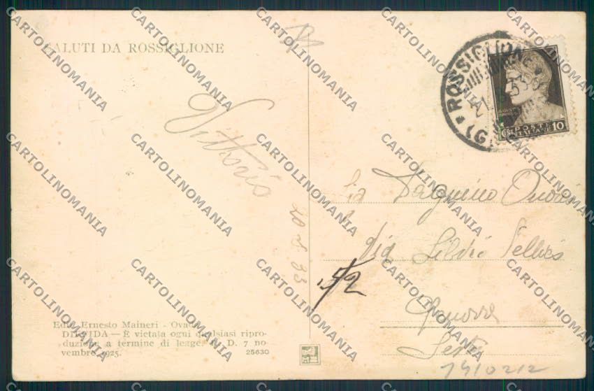 Genova Rossiglione cartolina RB3880 – retro