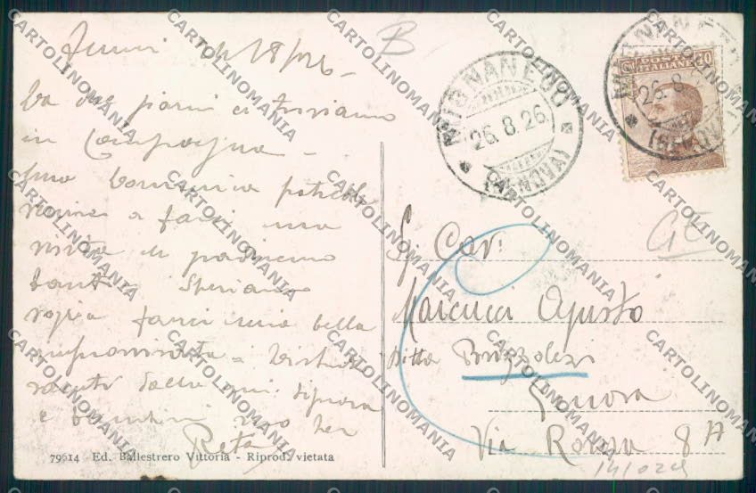 Genova Fumeri Carpaneta Mignanego cartolina RB3882 – retro