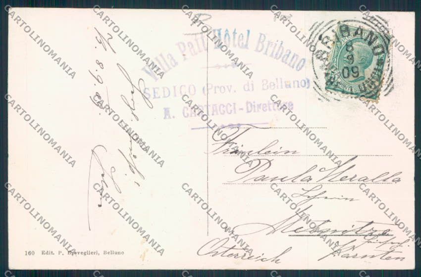 Belluno Bribano cartolina RB3923 – retro